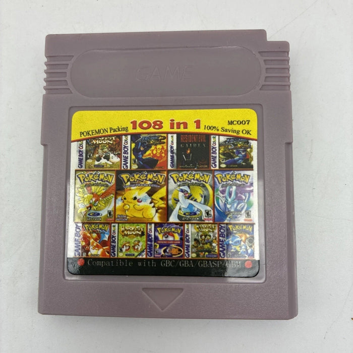 Cartouche Multi Jeux 108 en 1 Pour Console GB GBC GBA SP