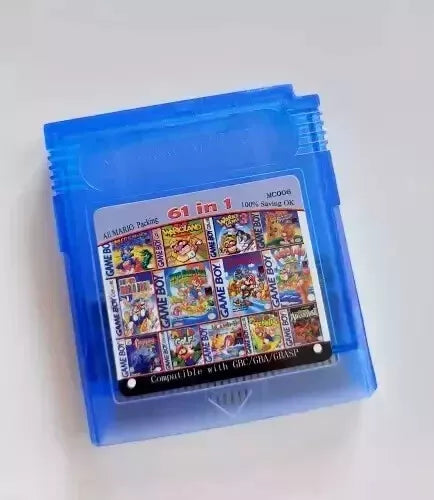 61 Jeux en 1 GameBoy GBC GBA SP Bleu